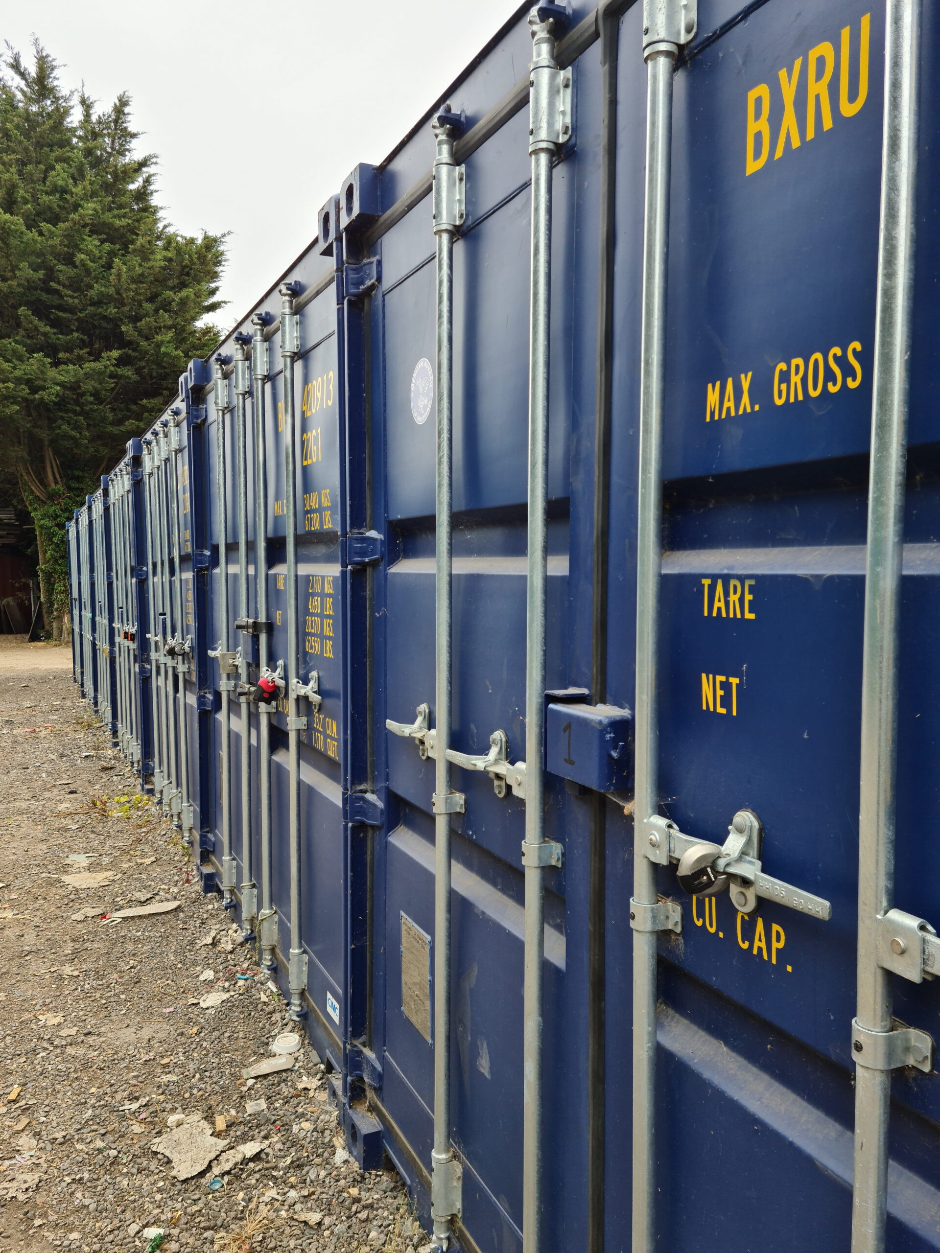 Blue steel self storage containers at Street Farm South Ockendon Essex