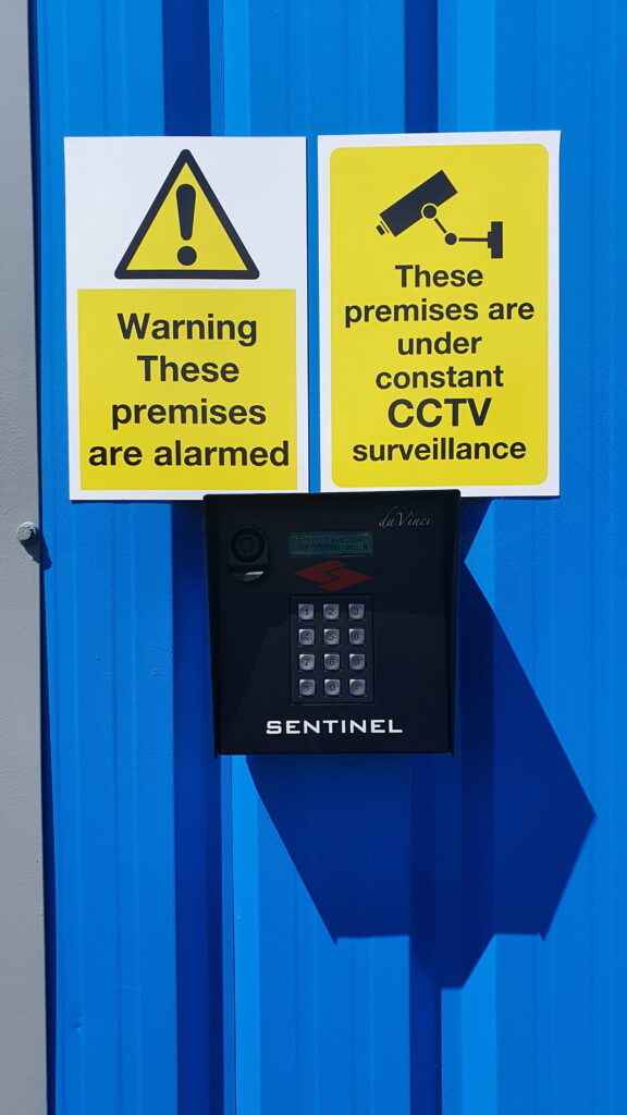 CCTV monitored and alarmed indoor self storage security system in Grays Essex