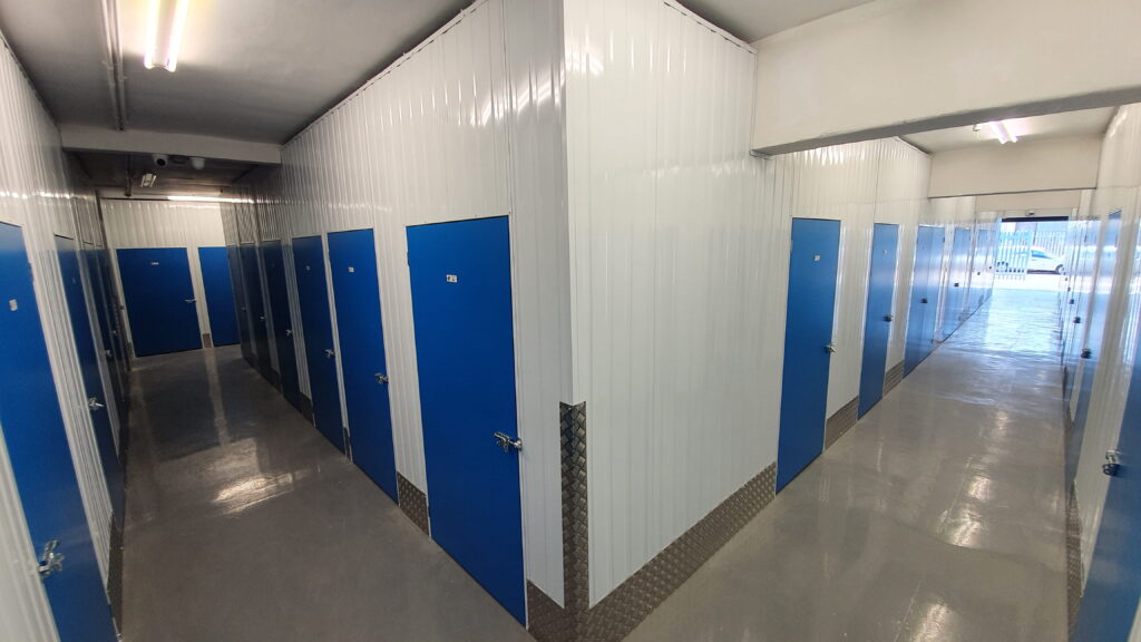 Business Storage Clean indoor self storage corridors with secure units for business customers