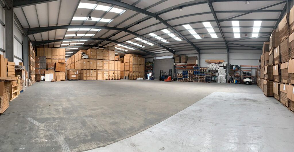 Large open warehouse floor space available for pallet and bulk storage in Essex
